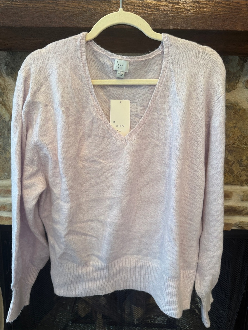 a new day Light Lavender V-Neck Sweater